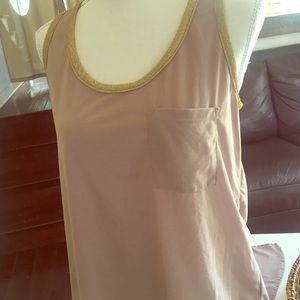 Rose colored with gold trim tank top